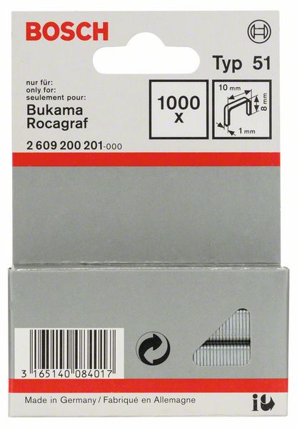 Image de Flachdrahtklammer Typ 51, 10 x 1 x 8 mm, 1000er-Pack