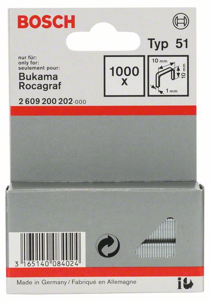 Image de Flachdrahtklammer Typ 51, 10 x 1 x 10 mm, 1000er-Pack