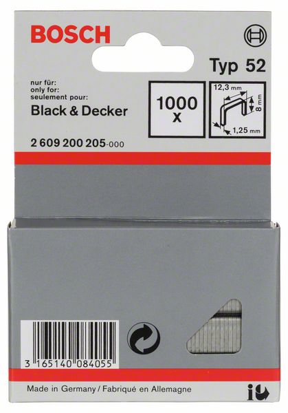Image de Flachdrahtklammer Typ 52, 12,3 x 1,25 x 8 mm, 1000er-Pack