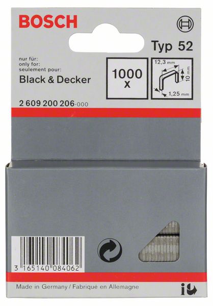 Image de Flachdrahtklammer Typ 52, 12,3 x 1,25 x 10 mm, 1000er-Pack