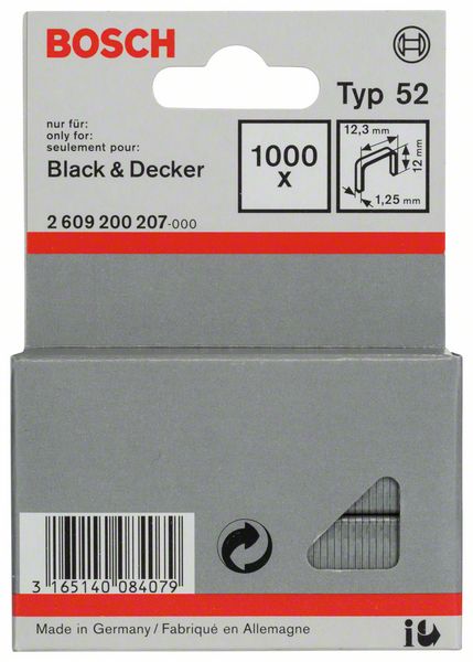 Image de Flachdrahtklammer Typ 52, 12,3 x 1,25 x 12 mm, 1000er-Pack