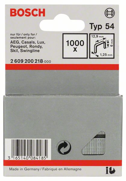 Image de Flachdrahtklammer Typ 54, 12,9 x 1,25 x 6 mm, 1000er-Pack
