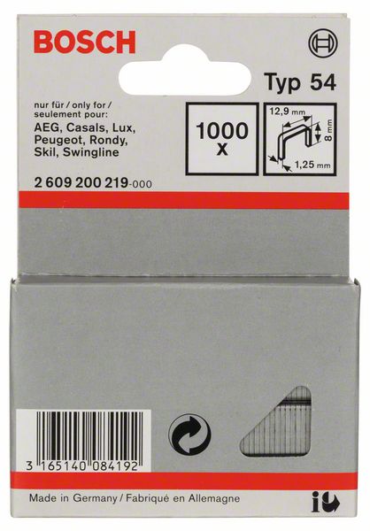 Image de Flachdrahtklammer Typ 54, 12,9 x 1,25 x 8 mm, 1000er-Pack