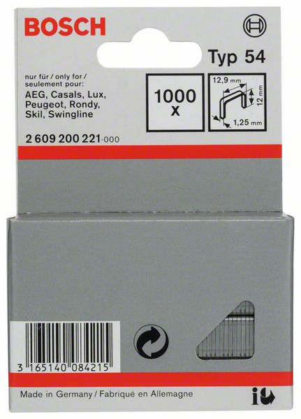 Image de Flachdrahtklammer Typ 54, 12,9 x 1,25 x 12 mm, 1000er-Pack