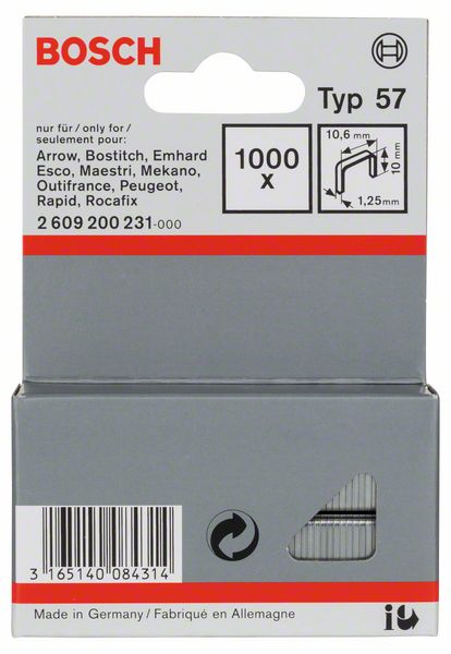 Image de Flachdrahtklammer Typ 57, 10,6 x 1,25 x 10 mm, 1000er-Pack