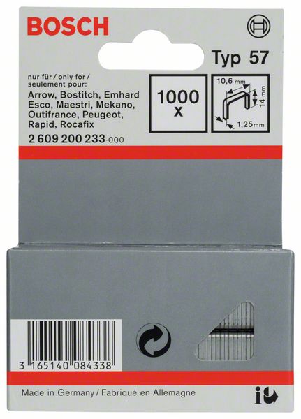 Image de Flachdrahtklammer Typ 57, 10,6 x 1,25 x 14 mm, 1000er-Pack