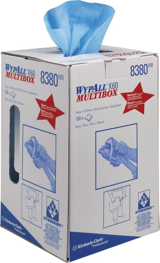 Image de WYPALL X60 Wischtücher 24,5x42cm hellblau 150Bl.