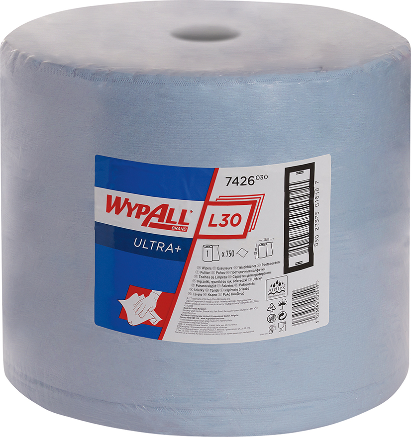Image de WYPALL L30 Wischtücher 33x38cm blau 750 Blatt