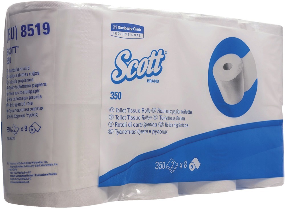 Image de SCOTT 350 Toilet-Tissue 2lag. hochweiß 8x350Bl.