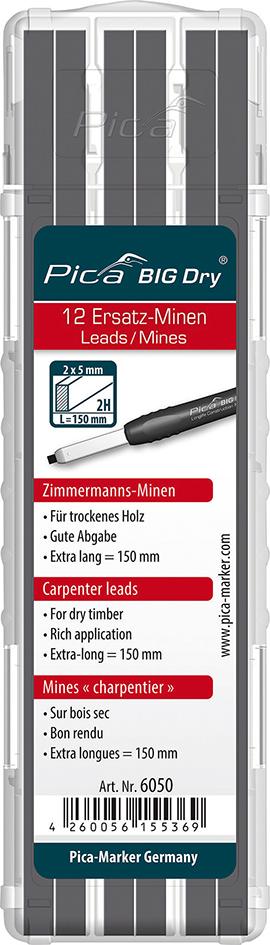 Image de Minen-Set für Zimmermanns-Bleistift BIG Dry Zimmermann Graphit 2H Pica