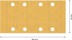 Bild von EXPERT C470 Schleifpapier mit 8 Löchern für Schwingschleifer, 93 x 186 mm, G 400, 10-tlg.. Für Exzenterschleifer