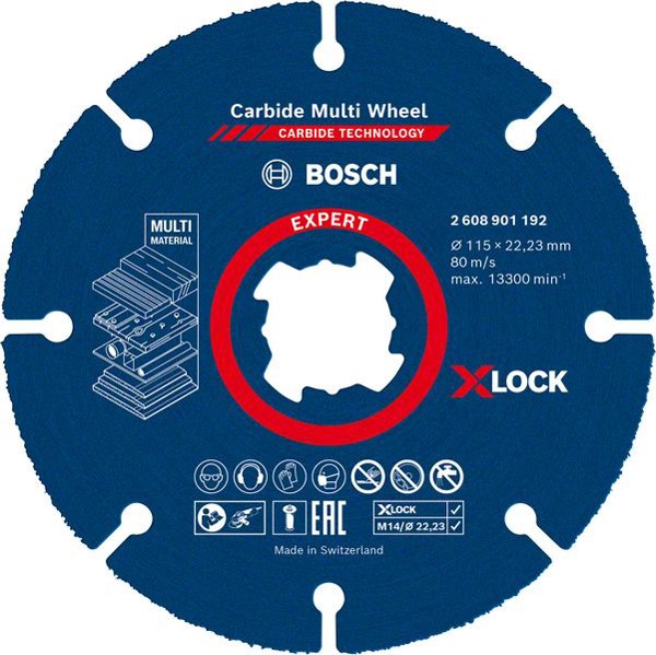 Bild von EXPERT Carbide Multi Wheel X-LOCK Trennscheibe, 115 mm, 22,23 mm. Für kleine Winkelschleifer