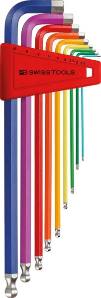 Bild von Winkelschraubendreher- Satz im Kunststoffhalter 9-teilig 1,5-10mm RainbowKugelko