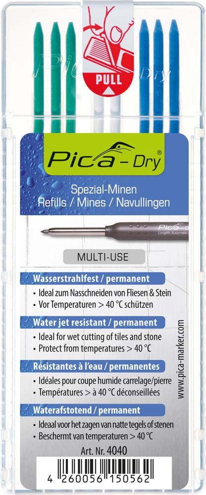 Picture of Minen-Set für Tieflochmarker Pica-Dry weiß, grün, blau Pica
